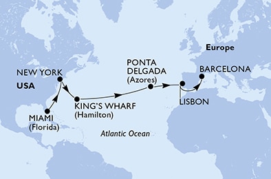 Mapa trasy rejsu