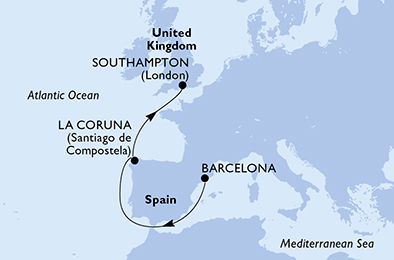 Mapa trasy rejsu