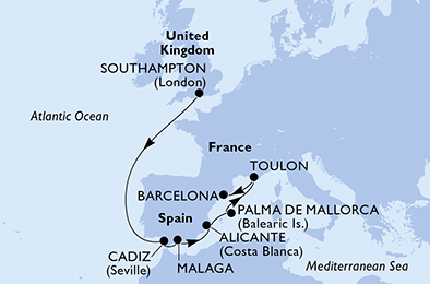 Mapa trasy rejsu