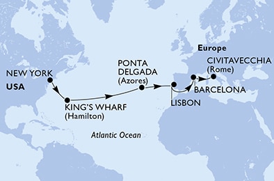 Mapa trasy rejsu