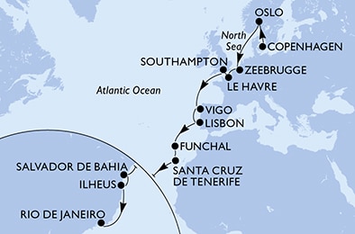 Mapa trasy rejsu