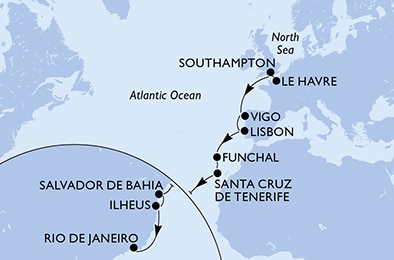 Mapa trasy rejsu