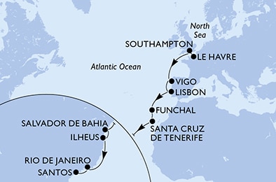 Mapa trasy rejsu