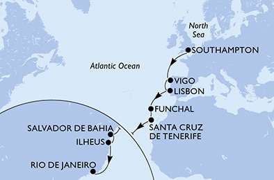 Mapa trasy rejsu