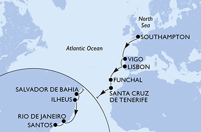 Mapa trasy rejsu
