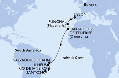 Mapa trasy rejsu