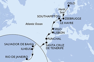 Mapa trasy rejsu