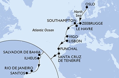 Mapa trasy rejsu