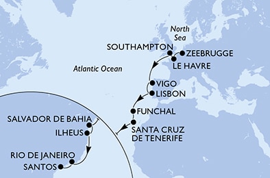 Mapa trasy rejsu