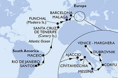 Mapa trasy rejsu