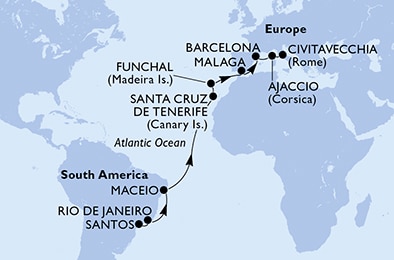 Mapa trasy rejsu