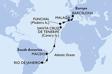 Mapa trasy rejsu