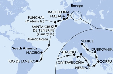 Mapa trasy rejsu