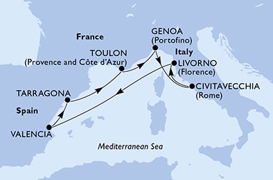 Mapa trasy rejsu