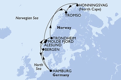 Mapa trasy rejsu