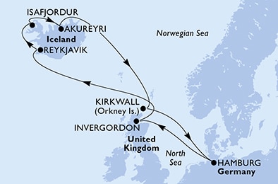Mapa trasy rejsu