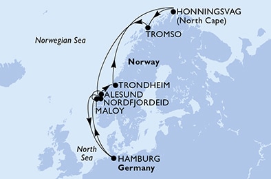 Mapa trasy rejsu