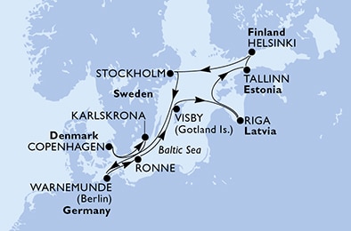 Mapa trasy rejsu