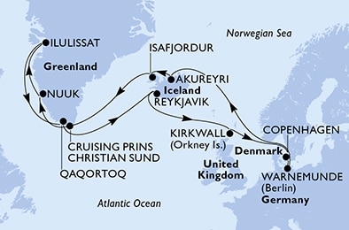 Mapa trasy rejsu