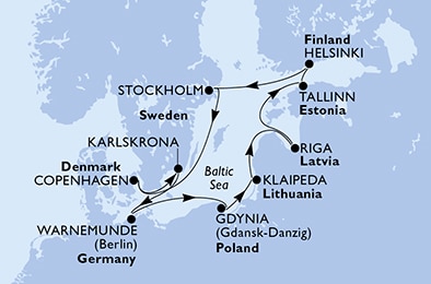 Mapa trasy rejsu