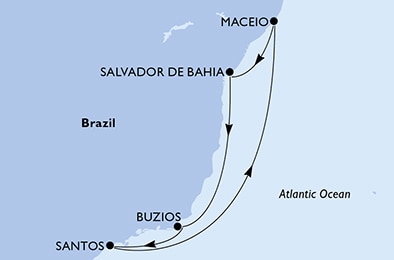 Mapa trasy rejsu