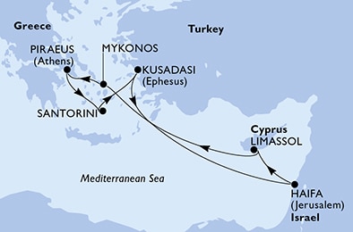Mapa trasy rejsu