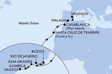 Mapa trasy rejsu