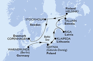 Mapa trasy rejsu