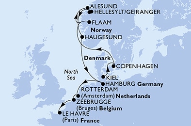 Mapa trasy rejsu