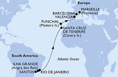 Mapa trasy rejsu