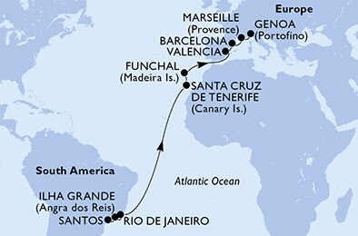 Mapa trasy rejsu