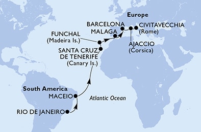 Mapa trasy rejsu