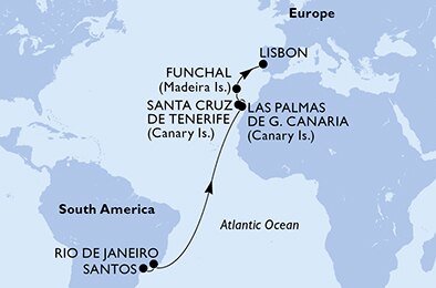 Mapa trasy rejsu