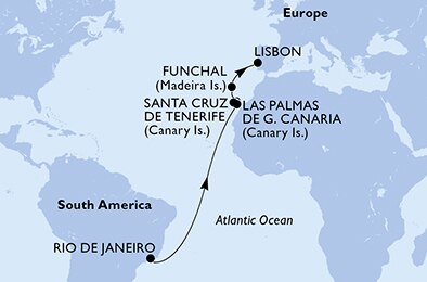 Mapa trasy rejsu