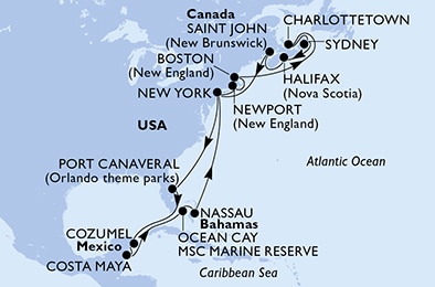 Mapa trasy rejsu
