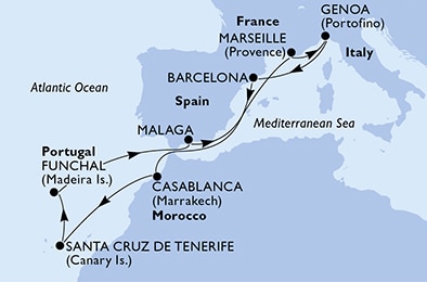 Mapa trasy rejsu