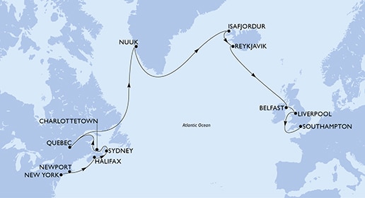 Mapa trasy rejsu