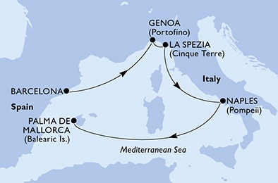 Mapa trasy rejsu