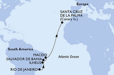 Mapa trasy rejsu