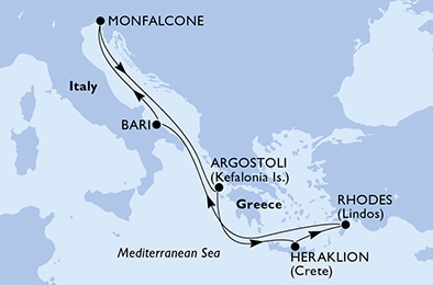 Mapa trasy rejsu