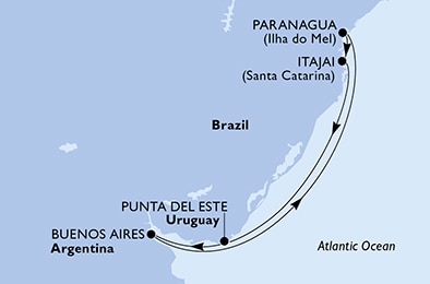 Mapa trasy rejsu