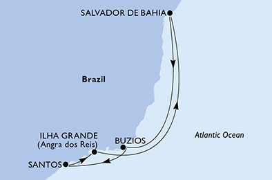 Mapa trasy rejsu