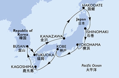 Mapa trasy rejsu