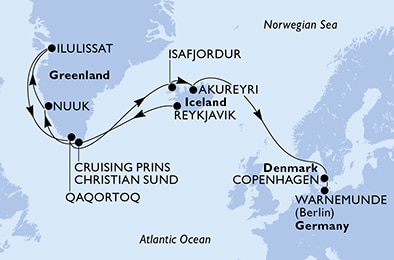 Mapa trasy rejsu