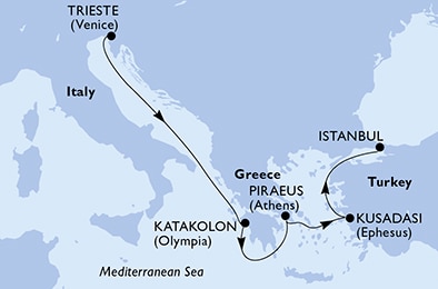 Mapa trasy rejsu