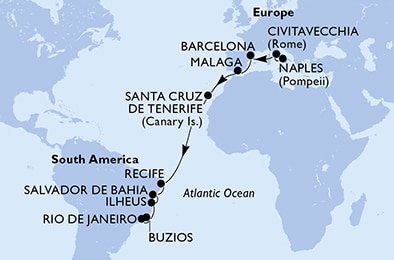 Mapa trasy rejsu