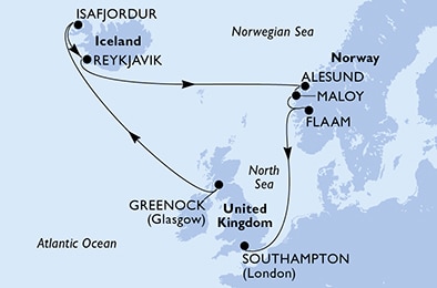 Mapa trasy rejsu