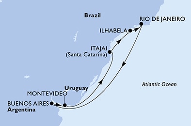 Mapa trasy rejsu