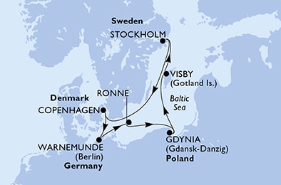 Mapa trasy rejsu
