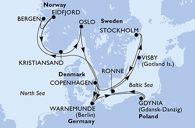 Mapa trasy rejsu